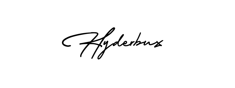 Use a signature maker to create a handwritten signature online. With this signature software, you can design (AmerikaSignatureDemo-Regular) your own signature for name Hyderbux. Hyderbux signature style 3 images and pictures png