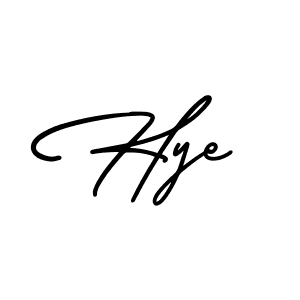 Use a signature maker to create a handwritten signature online. With this signature software, you can design (AmerikaSignatureDemo-Regular) your own signature for name Hye. Hye signature style 3 images and pictures png