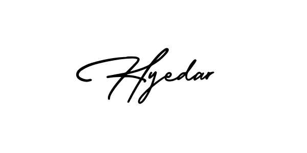 Similarly AmerikaSignatureDemo-Regular is the best handwritten signature design. Signature creator online .You can use it as an online autograph creator for name Hyedar. Hyedar signature style 3 images and pictures png