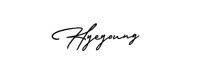 Make a beautiful signature design for name Hyeyoung. With this signature (AmerikaSignatureDemo-Regular) style, you can create a handwritten signature for free. Hyeyoung signature style 3 images and pictures png