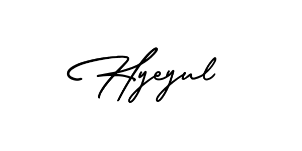 Hyeyul stylish signature style. Best Handwritten Sign (AmerikaSignatureDemo-Regular) for my name. Handwritten Signature Collection Ideas for my name Hyeyul. Hyeyul signature style 3 images and pictures png