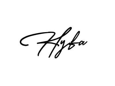 Hyfa stylish signature style. Best Handwritten Sign (AmerikaSignatureDemo-Regular) for my name. Handwritten Signature Collection Ideas for my name Hyfa. Hyfa signature style 3 images and pictures png