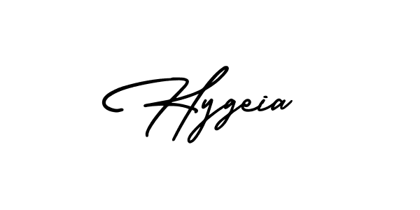 The best way (AmerikaSignatureDemo-Regular) to make a short signature is to pick only two or three words in your name. The name Hygeia include a total of six letters. For converting this name. Hygeia signature style 3 images and pictures png