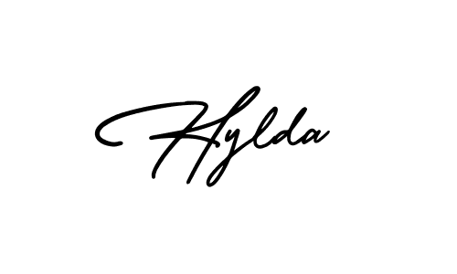 How to Draw Hylda signature style? AmerikaSignatureDemo-Regular is a latest design signature styles for name Hylda. Hylda signature style 3 images and pictures png