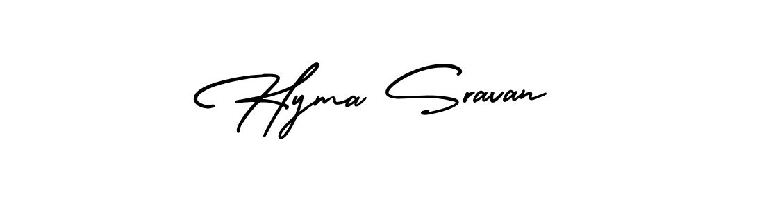 Create a beautiful signature design for name Hyma Sravan. With this signature (AmerikaSignatureDemo-Regular) fonts, you can make a handwritten signature for free. Hyma Sravan signature style 3 images and pictures png