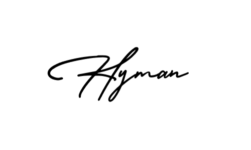 if you are searching for the best signature style for your name Hyman. so please give up your signature search. here we have designed multiple signature styles  using AmerikaSignatureDemo-Regular. Hyman signature style 3 images and pictures png