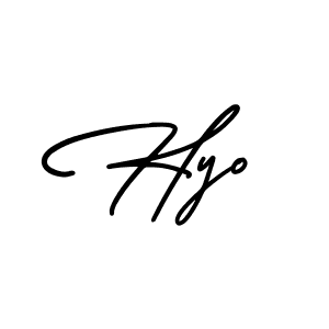 Use a signature maker to create a handwritten signature online. With this signature software, you can design (AmerikaSignatureDemo-Regular) your own signature for name Hyo. Hyo signature style 3 images and pictures png