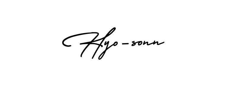 It looks lik you need a new signature style for name Hyo-sonn. Design unique handwritten (AmerikaSignatureDemo-Regular) signature with our free signature maker in just a few clicks. Hyo-sonn signature style 3 images and pictures png