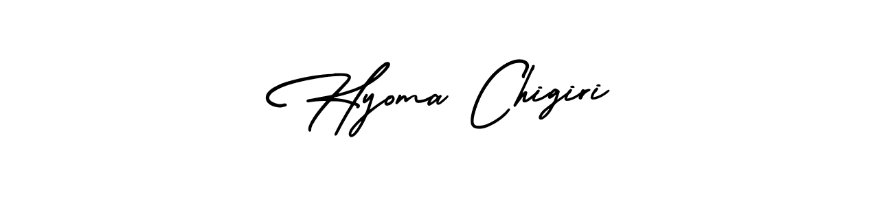 Hyoma Chigiri stylish signature style. Best Handwritten Sign (AmerikaSignatureDemo-Regular) for my name. Handwritten Signature Collection Ideas for my name Hyoma Chigiri. Hyoma Chigiri signature style 3 images and pictures png