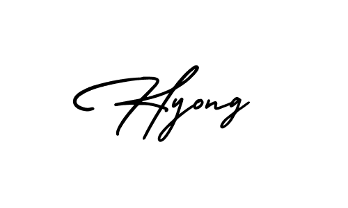 Hyong stylish signature style. Best Handwritten Sign (AmerikaSignatureDemo-Regular) for my name. Handwritten Signature Collection Ideas for my name Hyong. Hyong signature style 3 images and pictures png