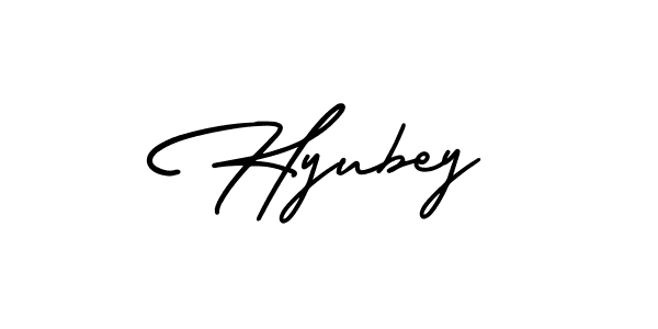 How to make Hyubey signature? AmerikaSignatureDemo-Regular is a professional autograph style. Create handwritten signature for Hyubey name. Hyubey signature style 3 images and pictures png