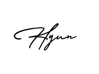 Design your own signature with our free online signature maker. With this signature software, you can create a handwritten (AmerikaSignatureDemo-Regular) signature for name Hyun. Hyun signature style 3 images and pictures png