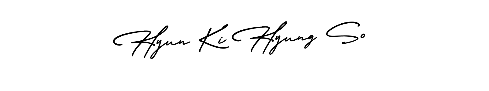 How to make Hyun Ki Hyung So name signature. Use AmerikaSignatureDemo-Regular style for creating short signs online. This is the latest handwritten sign. Hyun Ki Hyung So signature style 3 images and pictures png