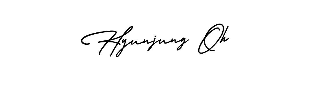 Make a beautiful signature design for name Hyunjung Oh. With this signature (AmerikaSignatureDemo-Regular) style, you can create a handwritten signature for free. Hyunjung Oh signature style 3 images and pictures png