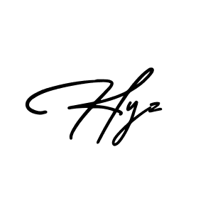 How to make Hyz name signature. Use AmerikaSignatureDemo-Regular style for creating short signs online. This is the latest handwritten sign. Hyz signature style 3 images and pictures png