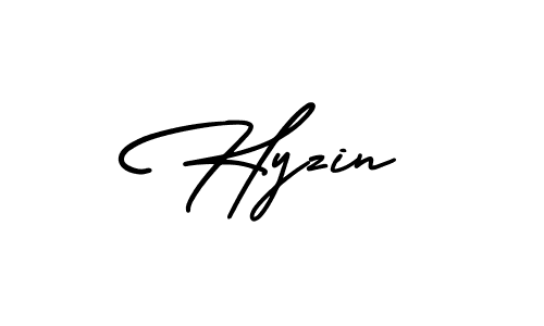 Hyzin stylish signature style. Best Handwritten Sign (AmerikaSignatureDemo-Regular) for my name. Handwritten Signature Collection Ideas for my name Hyzin. Hyzin signature style 3 images and pictures png