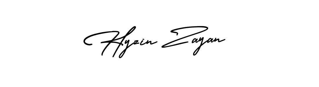 Make a short Hyzin Zayan signature style. Manage your documents anywhere anytime using AmerikaSignatureDemo-Regular. Create and add eSignatures, submit forms, share and send files easily. Hyzin Zayan signature style 3 images and pictures png