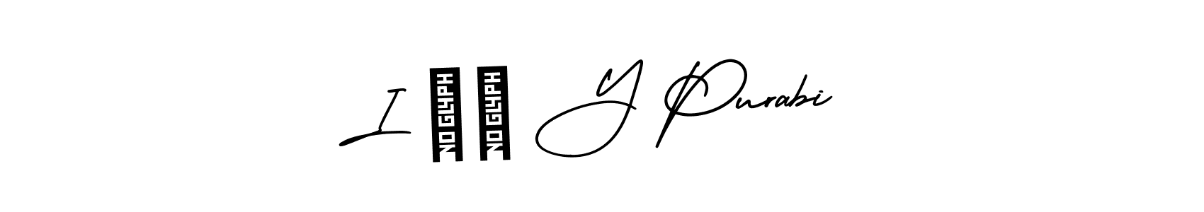 The best way (AmerikaSignatureDemo-Regular) to make a short signature is to pick only two or three words in your name. The name I ♥️ Y Purabi include a total of six letters. For converting this name. I ♥️ Y Purabi signature style 3 images and pictures png