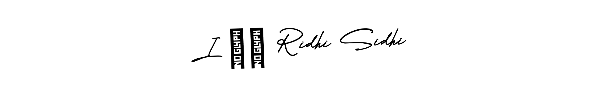 Make a beautiful signature design for name I ❤️ Ridhi Sidhi. With this signature (AmerikaSignatureDemo-Regular) style, you can create a handwritten signature for free. I ❤️ Ridhi Sidhi signature style 3 images and pictures png