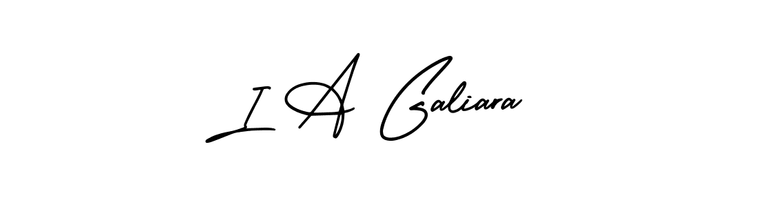 This is the best signature style for the I A Galiara name. Also you like these signature font (AmerikaSignatureDemo-Regular). Mix name signature. I A Galiara signature style 3 images and pictures png