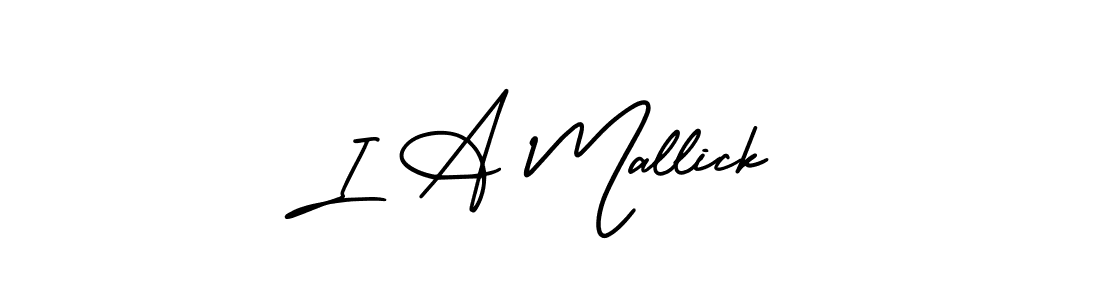 How to make I A Mallick name signature. Use AmerikaSignatureDemo-Regular style for creating short signs online. This is the latest handwritten sign. I A Mallick signature style 3 images and pictures png