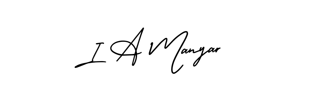 AmerikaSignatureDemo-Regular is a professional signature style that is perfect for those who want to add a touch of class to their signature. It is also a great choice for those who want to make their signature more unique. Get I A Manyar name to fancy signature for free. I A Manyar signature style 3 images and pictures png