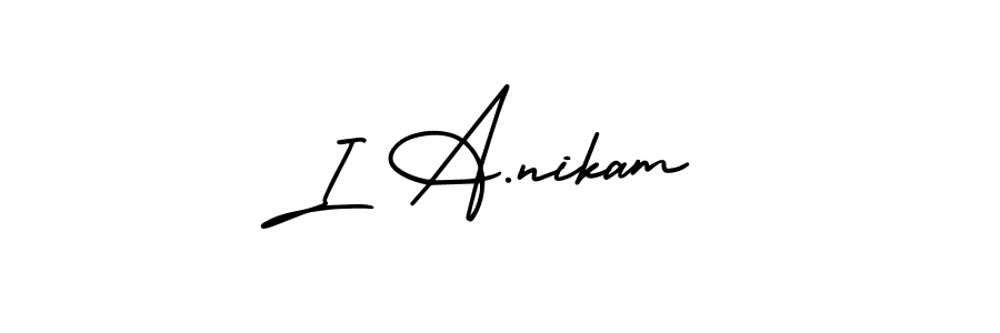 Also You can easily find your signature by using the search form. We will create I A.nikam name handwritten signature images for you free of cost using AmerikaSignatureDemo-Regular sign style. I A.nikam signature style 3 images and pictures png