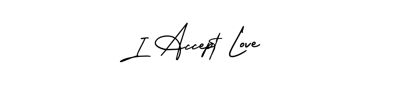 How to Draw I Accept Love signature style? AmerikaSignatureDemo-Regular is a latest design signature styles for name I Accept Love. I Accept Love signature style 3 images and pictures png