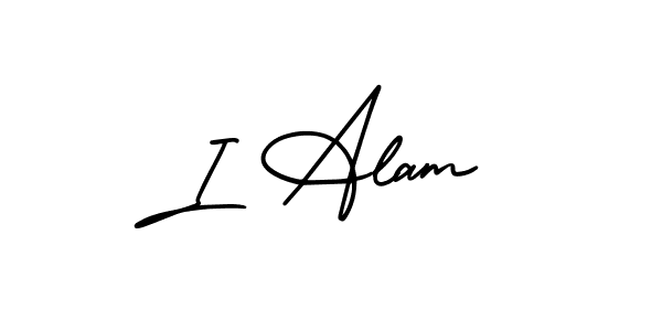 Use a signature maker to create a handwritten signature online. With this signature software, you can design (AmerikaSignatureDemo-Regular) your own signature for name I Alam. I Alam signature style 3 images and pictures png