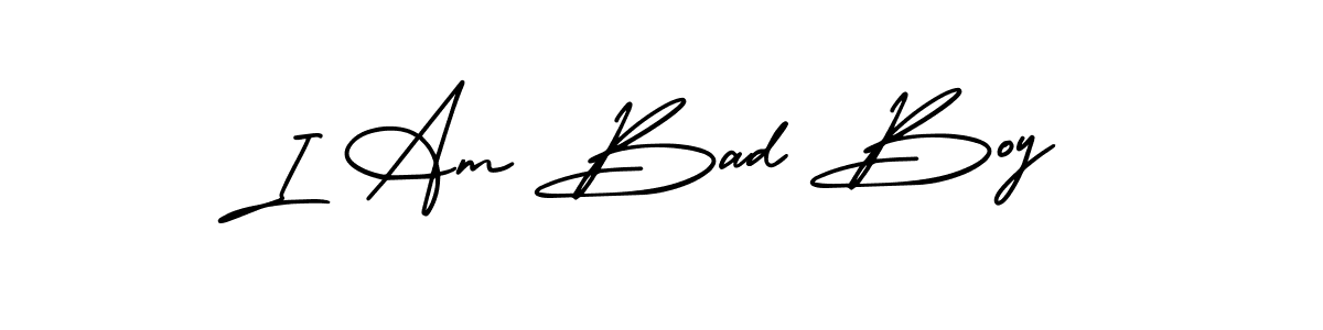 This is the best signature style for the I Am Bad Boy name. Also you like these signature font (AmerikaSignatureDemo-Regular). Mix name signature. I Am Bad Boy signature style 3 images and pictures png