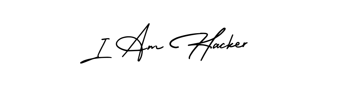 The best way (AmerikaSignatureDemo-Regular) to make a short signature is to pick only two or three words in your name. The name I Am Hacker include a total of six letters. For converting this name. I Am Hacker signature style 3 images and pictures png