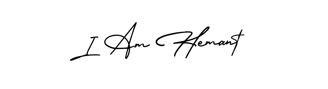 Similarly AmerikaSignatureDemo-Regular is the best handwritten signature design. Signature creator online .You can use it as an online autograph creator for name I Am Hemant. I Am Hemant signature style 3 images and pictures png