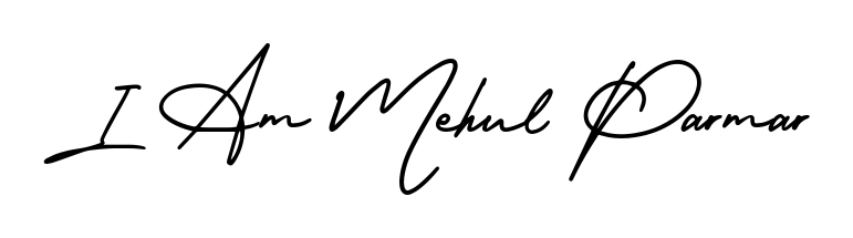 Turn your name I Am Mehul Parmar into a signature brand with AmerikaSignatureDemo-Regular styling. Download in standard PNG or transparent format anytime. I Am Mehul Parmar signature style 3 images and pictures png