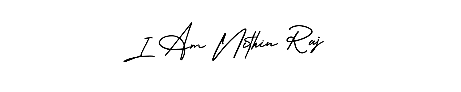 Similarly AmerikaSignatureDemo-Regular is the best handwritten signature design. Signature creator online .You can use it as an online autograph creator for name I Am Nithin Raj. I Am Nithin Raj signature style 3 images and pictures png