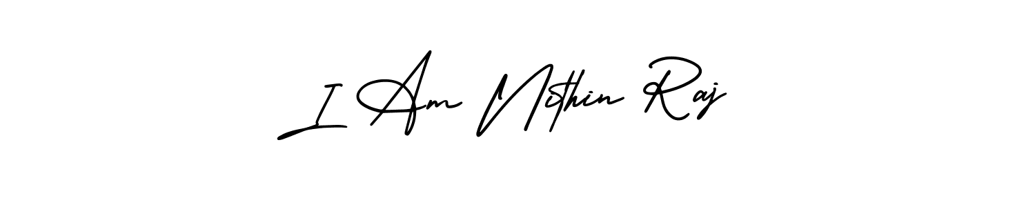 Make a beautiful signature design for name I Am Nithin Raj. With this signature (AmerikaSignatureDemo-Regular) style, you can create a handwritten signature for free. I Am Nithin Raj signature style 3 images and pictures png