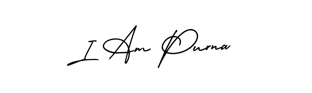 AmerikaSignatureDemo-Regular is a professional signature style that is perfect for those who want to add a touch of class to their signature. It is also a great choice for those who want to make their signature more unique. Get I Am Purna name to fancy signature for free. I Am Purna signature style 3 images and pictures png