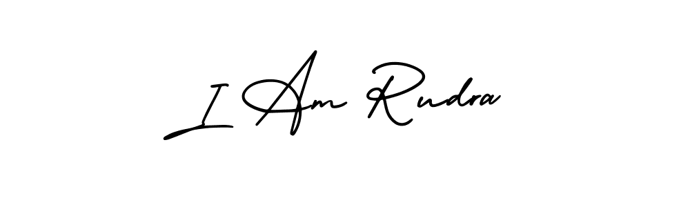How to make I Am Rudra name signature. Use AmerikaSignatureDemo-Regular style for creating short signs online. This is the latest handwritten sign. I Am Rudra signature style 3 images and pictures png