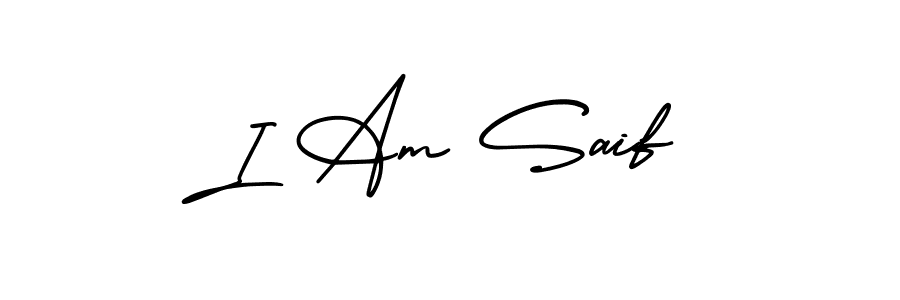 Also You can easily find your signature by using the search form. We will create I Am Saif name handwritten signature images for you free of cost using AmerikaSignatureDemo-Regular sign style. I Am Saif signature style 3 images and pictures png