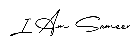 Looking for an artistic signature for I Am Sameer? The AmerikaSignatureDemo-Regular calligraphy style gives a sophisticated flow suitable for business cards and emails. I Am Sameer signature style 3 images and pictures png
