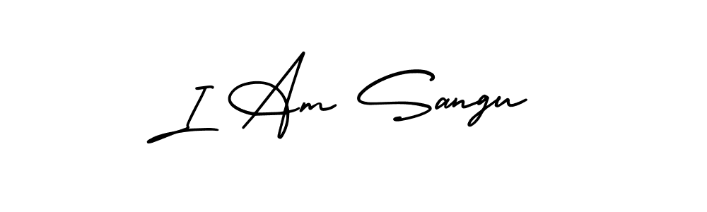 Create a beautiful signature design for name I Am Sangu. With this signature (AmerikaSignatureDemo-Regular) fonts, you can make a handwritten signature for free. I Am Sangu signature style 3 images and pictures png