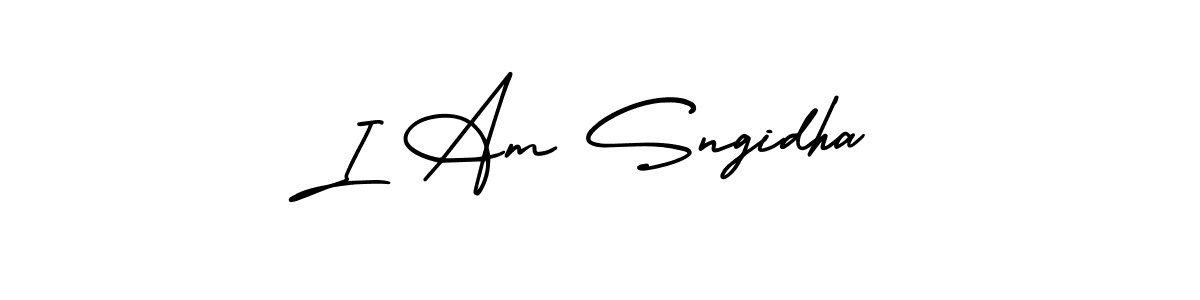 Similarly AmerikaSignatureDemo-Regular is the best handwritten signature design. Signature creator online .You can use it as an online autograph creator for name I Am Sngidha. I Am Sngidha signature style 3 images and pictures png