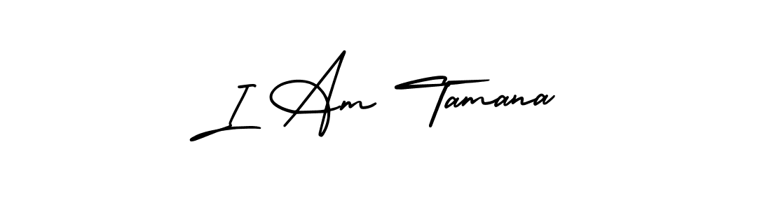 I Am Tamana stylish signature style. Best Handwritten Sign (AmerikaSignatureDemo-Regular) for my name. Handwritten Signature Collection Ideas for my name I Am Tamana. I Am Tamana signature style 3 images and pictures png