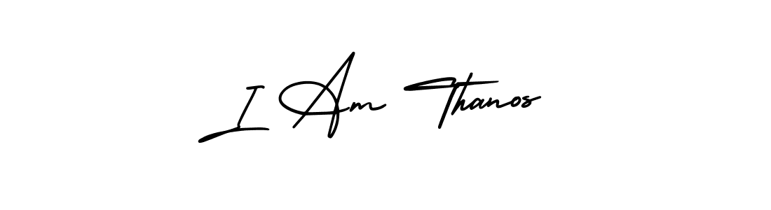 Create a beautiful signature design for name I Am Thanos. With this signature (AmerikaSignatureDemo-Regular) fonts, you can make a handwritten signature for free. I Am Thanos signature style 3 images and pictures png