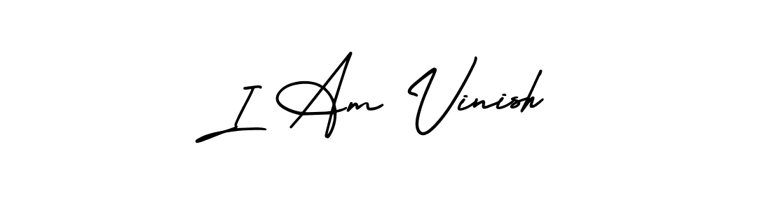 I Am Vinish stylish signature style. Best Handwritten Sign (AmerikaSignatureDemo-Regular) for my name. Handwritten Signature Collection Ideas for my name I Am Vinish. I Am Vinish signature style 3 images and pictures png