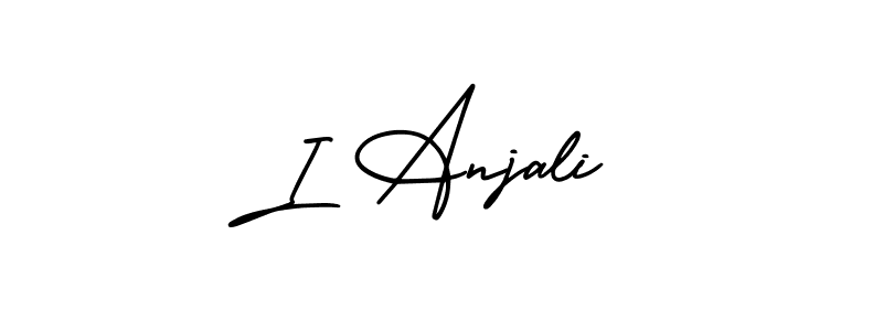 The best way (AmerikaSignatureDemo-Regular) to make a short signature is to pick only two or three words in your name. The name I Anjali include a total of six letters. For converting this name. I Anjali signature style 3 images and pictures png