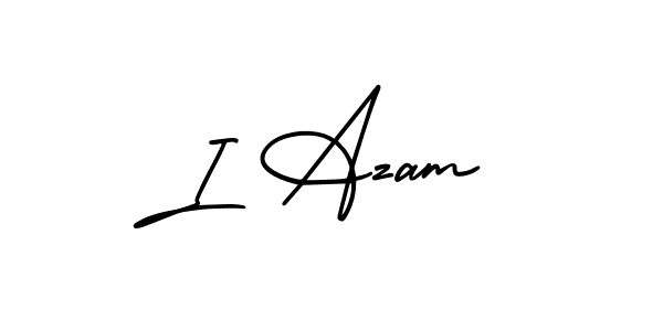 How to Draw I Azam signature style? AmerikaSignatureDemo-Regular is a latest design signature styles for name I Azam. I Azam signature style 3 images and pictures png