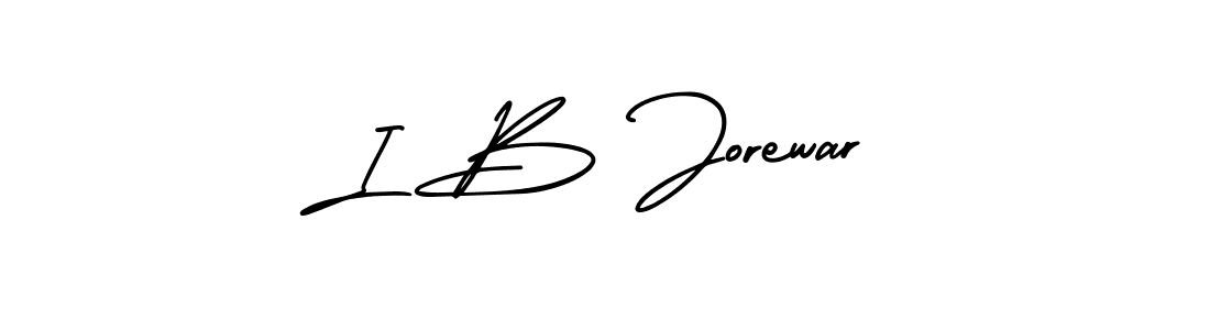 I B Jorewar stylish signature style. Best Handwritten Sign (AmerikaSignatureDemo-Regular) for my name. Handwritten Signature Collection Ideas for my name I B Jorewar. I B Jorewar signature style 3 images and pictures png