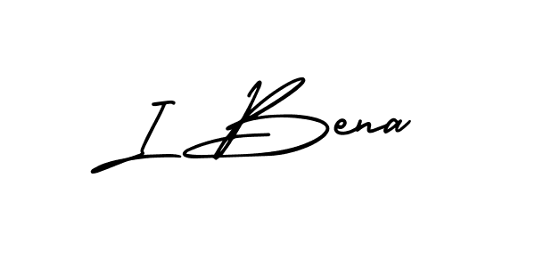 How to make I Bena name signature. Use AmerikaSignatureDemo-Regular style for creating short signs online. This is the latest handwritten sign. I Bena signature style 3 images and pictures png
