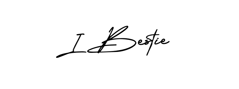 It looks lik you need a new signature style for name I Bestie. Design unique handwritten (AmerikaSignatureDemo-Regular) signature with our free signature maker in just a few clicks. I Bestie signature style 3 images and pictures png