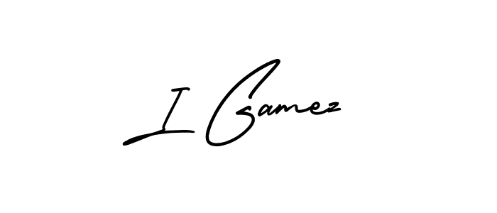 Create a beautiful signature design for name I Gamez. With this signature (AmerikaSignatureDemo-Regular) fonts, you can make a handwritten signature for free. I Gamez signature style 3 images and pictures png